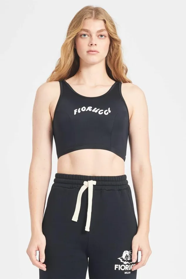 Women Fiorucci Wave Logo Vest Black Black