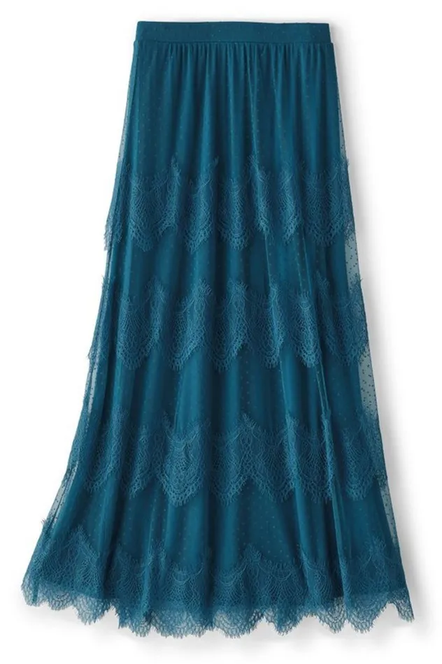 Women Frederica Lace Maxi Skirt Sailor Blue Soft Surroundings Skirts Women Frederica Lace Maxi Skirt Sailor Blue Soft Surroundings Skirts