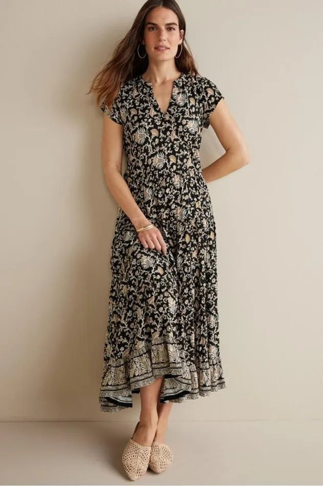 Women Hollis Midi Dress Lisbon Floral Neutral Soft Surroundings Dresses Women Hollis Midi Dress Lisbon Floral Neutral Soft Surroundings Dresses