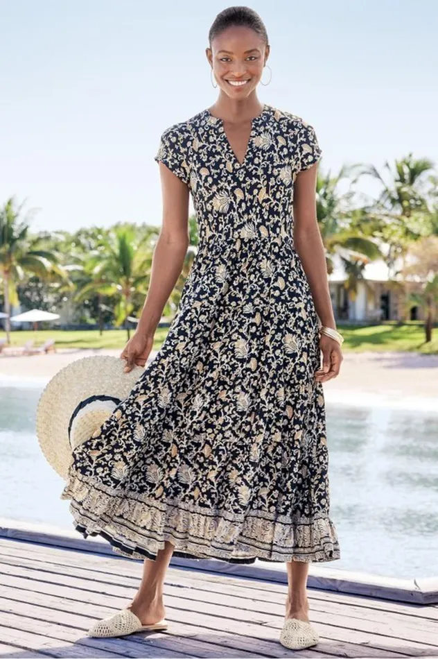 Women Hollis Midi Dress Lisbon Floral Neutral Soft Surroundings Dresses Women Hollis Midi Dress Lisbon Floral Neutral Soft Surroundings Dresses