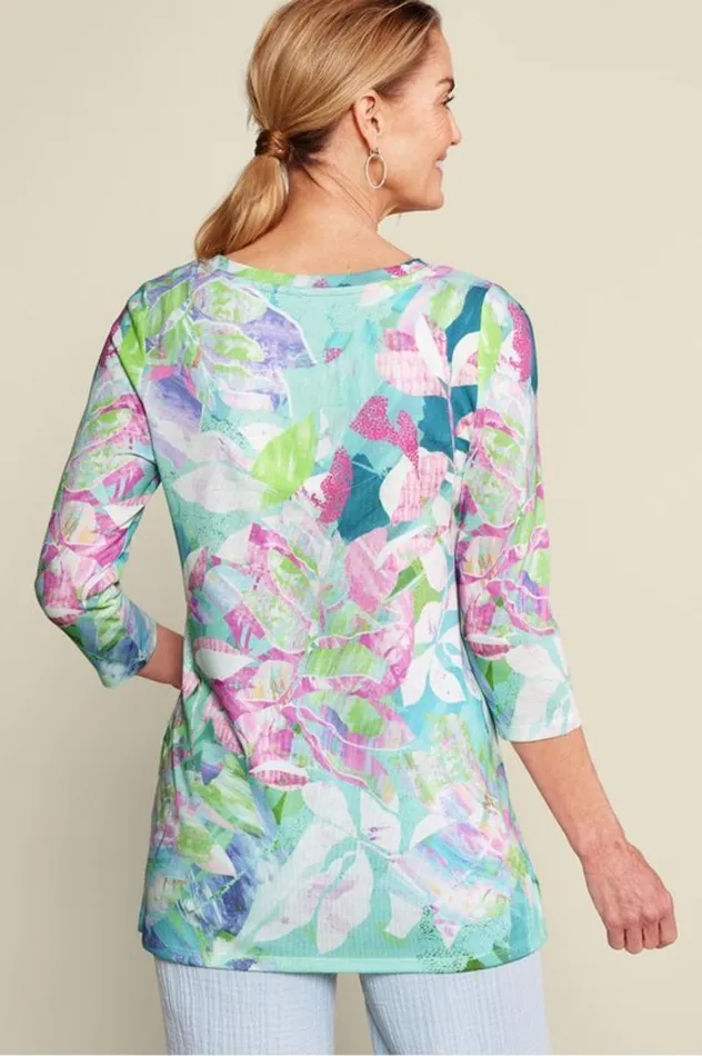 Women Iris 34 Sleeve Tunic Tropical Multi Soft Surroundings Tops Women Iris 34 Sleeve Tunic Tropical Multi Soft Surroundings Tops