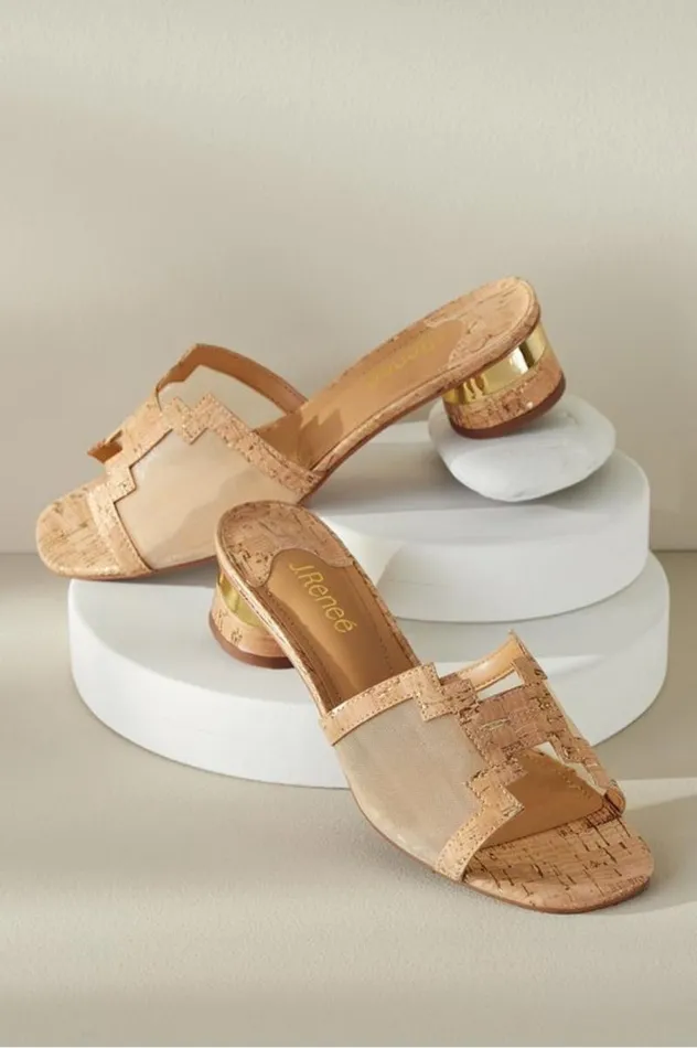 Women J Renee Amorra Mesh Slide Corkgold Soft Surroundings Shoes