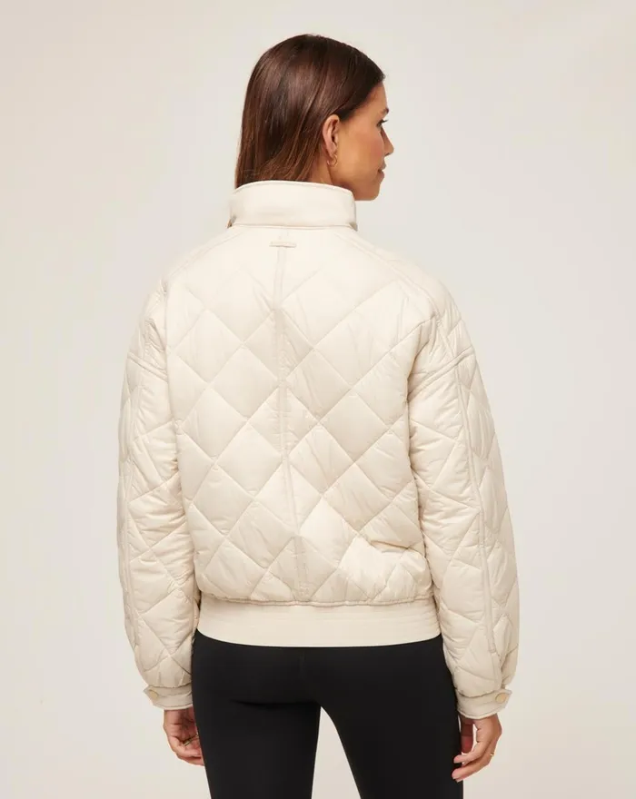 Women Jackets TravisMathew LIGHTS AT NIGHT QUILTED JACKET Pumice Stone