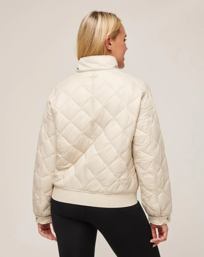Women Jackets TravisMathew LIGHTS AT NIGHT QUILTED JACKET Pumice Stone