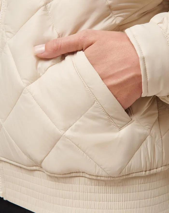 Women Jackets TravisMathew LIGHTS AT NIGHT QUILTED JACKET Pumice Stone
