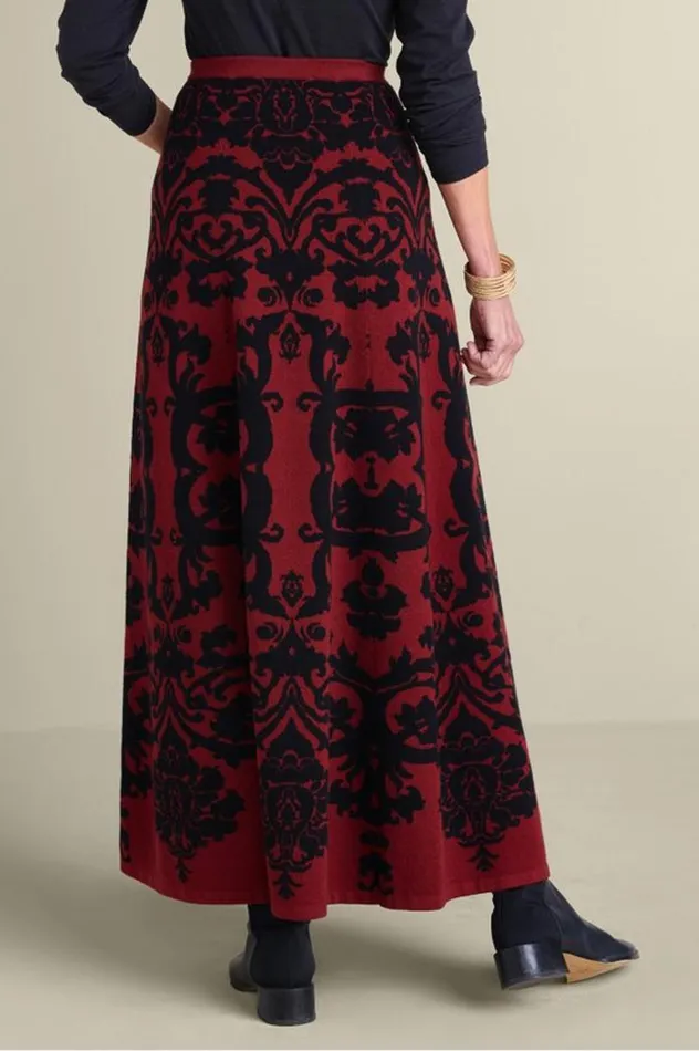 Women Jacobean Sweater Skirt Red Baroque Soft Surroundings Skirts Women Jacobean Sweater Skirt Red Baroque Soft Surroundings Skirts