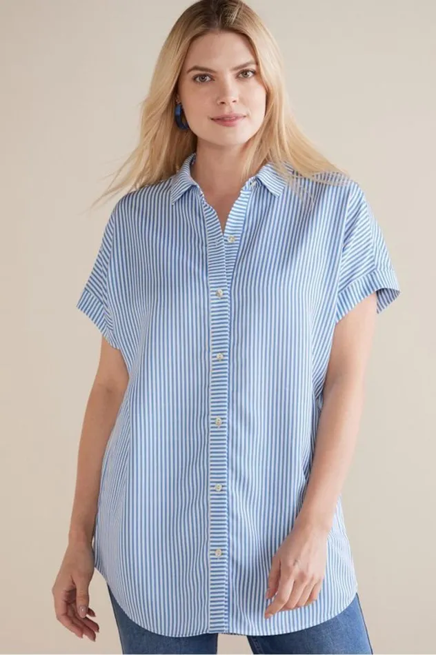 Women Je Veux Tencel Shirt Light Chambray Soft Surroundings Tops Women Je Veux Tencel Shirt Light Chambray Soft Surroundings Tops