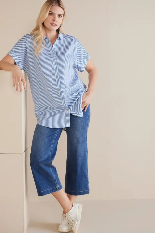 Women Je Veux Tencel Shirt Light Chambray Soft Surroundings Tops Women Je Veux Tencel Shirt Light Chambray Soft Surroundings Tops