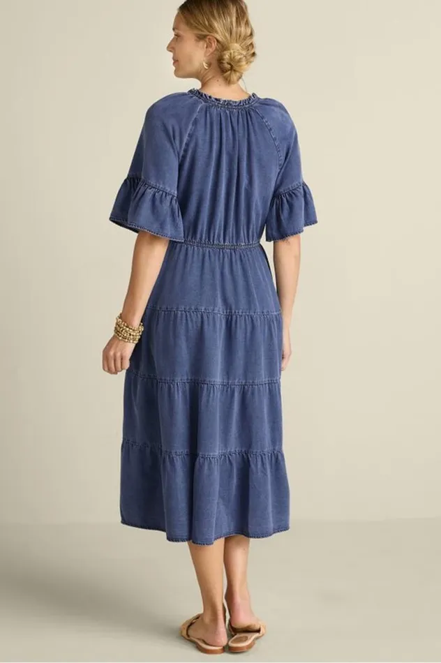 Women Jessanne Tencel Midi Dress Dark Medium Indigo Soft Surroundings Dresses Women Jessanne Tencel Midi Dress Dark Medium Indigo Soft Surroundings Dresses