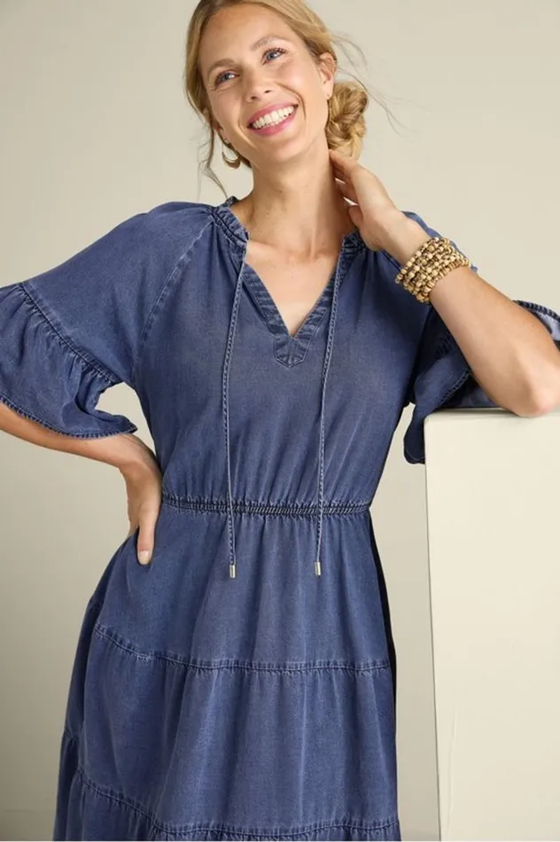 Women Jessanne Tencel Midi Dress Dark Medium Indigo Soft Surroundings Dresses Women Jessanne Tencel Midi Dress Dark Medium Indigo Soft Surroundings Dresses