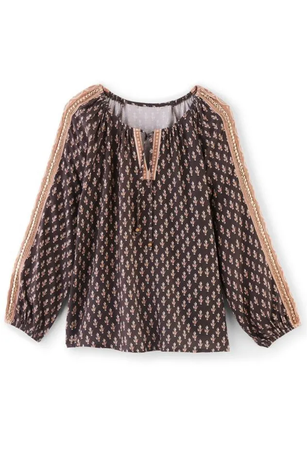 Women Jolene Blouse Neutral Geo Soft Surroundings Tops