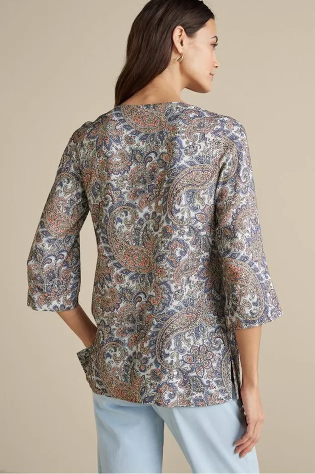 Women Kaimana Embellished Tunic Spring Paisley Soft Surroundings Tops Women Kaimana Embellished Tunic Spring Paisley Soft Surroundings Tops