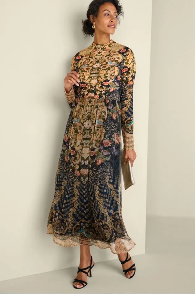 Women Kalista Maxi Dress Icon Scarf Soft Surroundings Dresses