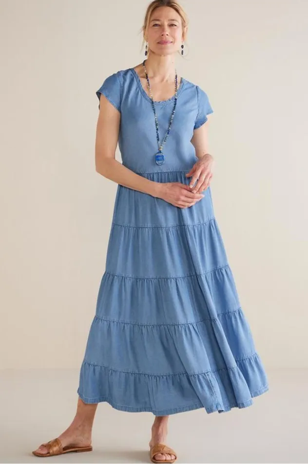 Women Kara Tencel Dress Medium Indigo Soft Surroundings Dresses