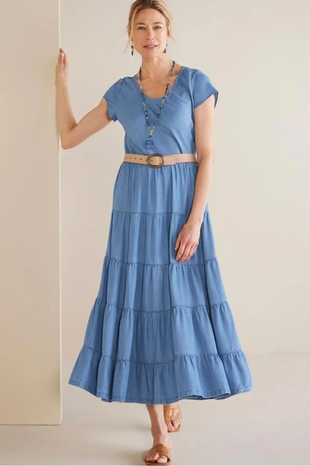 Women Kara Tencel Dress Medium Indigo Soft Surroundings Dresses Women Kara Tencel Dress Medium Indigo Soft Surroundings Dresses