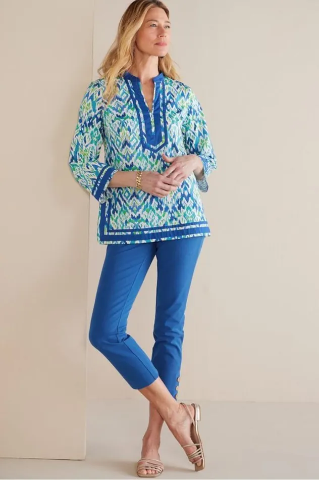 Women Kirti Ikat Tunic Greenteal Ikat Soft Surroundings Tops Women Kirti Ikat Tunic Greenteal Ikat Soft Surroundings Tops