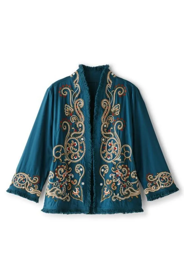 Women Kiruna Embroidered Jacket Teal Soft Surroundings Jackets and Coats Women Kiruna Embroidered Jacket Teal Soft Surroundings Jackets and Coats