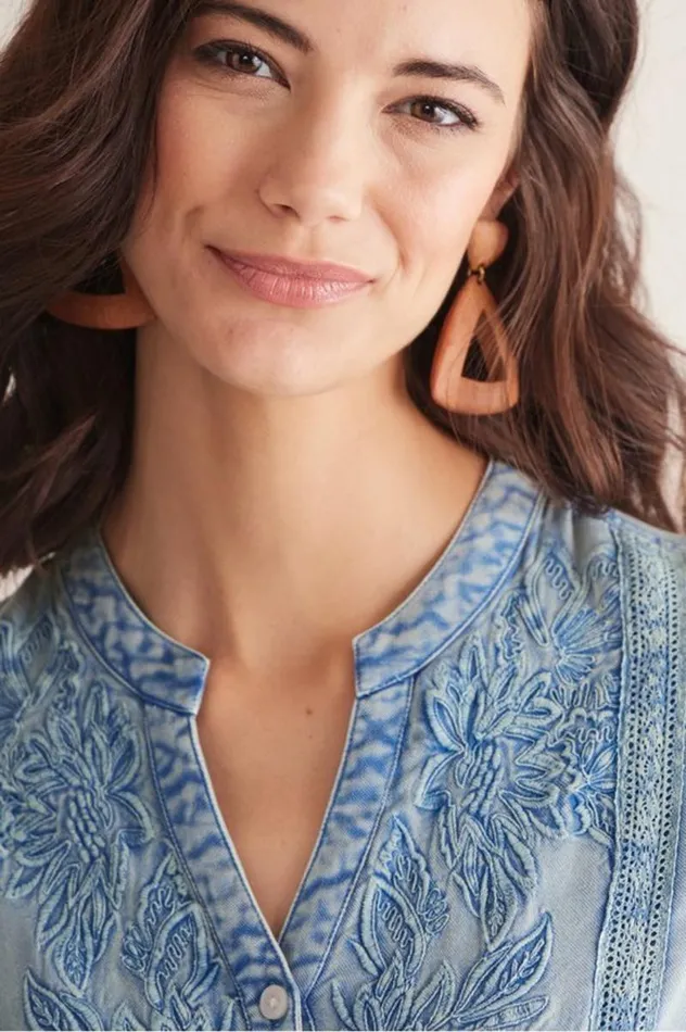 Women Las Olas Shirt Light Blue Soft Surroundings Tops Women Las Olas Shirt Light Blue Soft Surroundings Tops