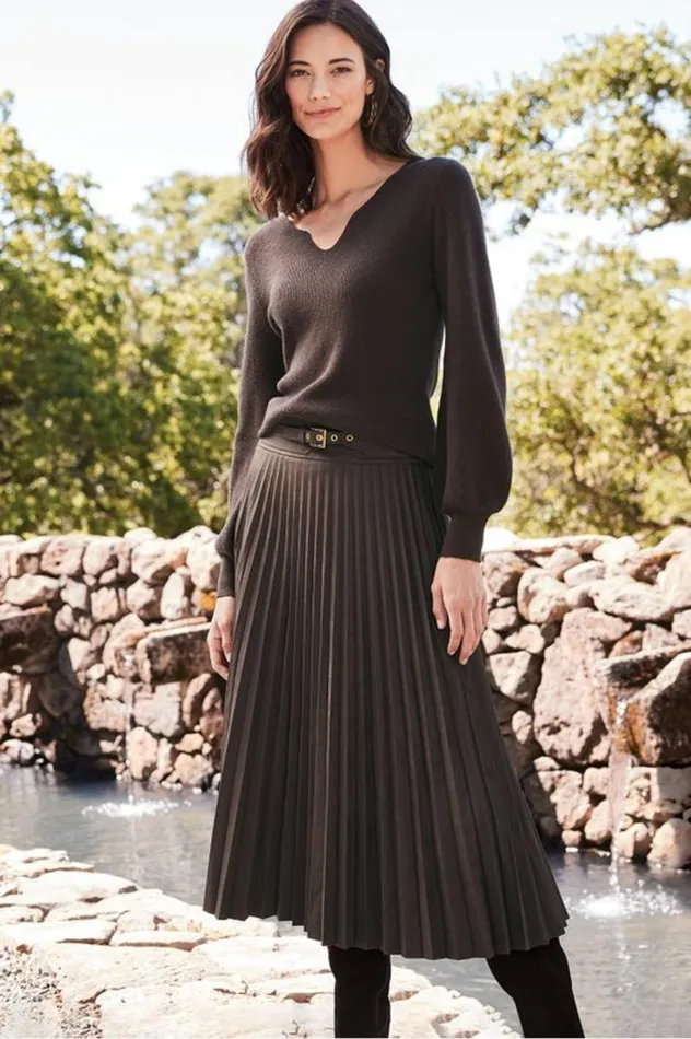 Women Lavina Faux Suede Skirt Dark Brown Soft Surroundings Skirts Women Lavina Faux Suede Skirt Dark Brown Soft Surroundings Skirts