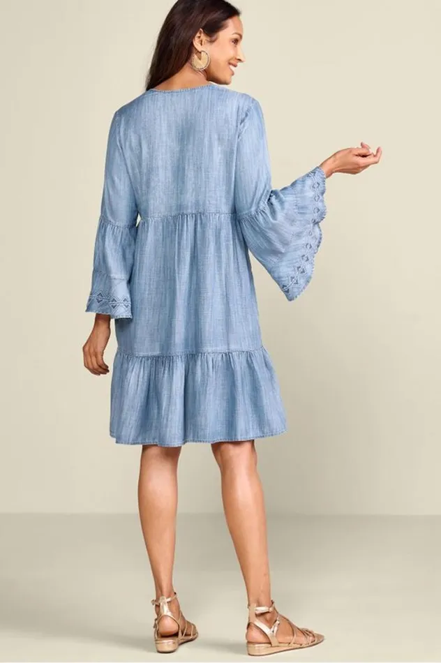 Women Lina Short Dress Light Chambray Soft Surroundings Dresses Women Lina Short Dress Light Chambray Soft Surroundings Dresses