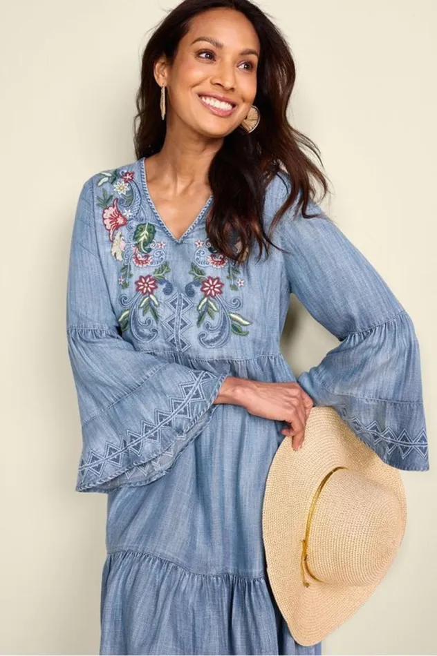 Women Lina Short Dress Light Chambray Soft Surroundings Dresses Women Lina Short Dress Light Chambray Soft Surroundings Dresses