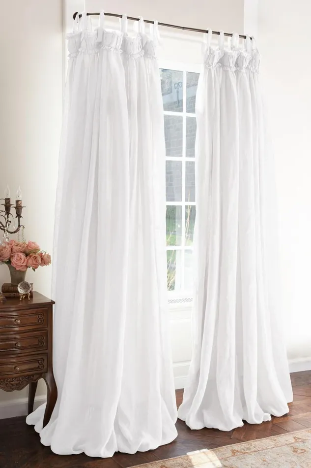 Women Linen Balloon Drapery Panel Ivory Soft Surroundings Window Coverings