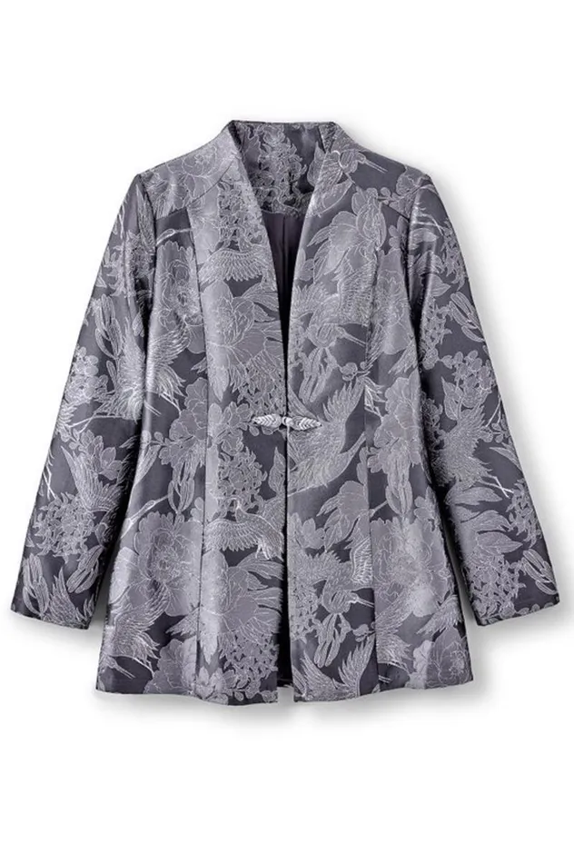 Women Lismore Jacquard Jacket Gray Tapestry Soft Surroundings Jackets and Coats Women Lismore Jacquard Jacket Gray Tapestry Soft Surroundings Jackets and Coats
