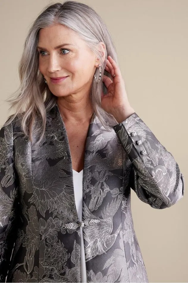 Women Lismore Jacquard Jacket Gray Tapestry Soft Surroundings Jackets and Coats Women Lismore Jacquard Jacket Gray Tapestry Soft Surroundings Jackets and Coats