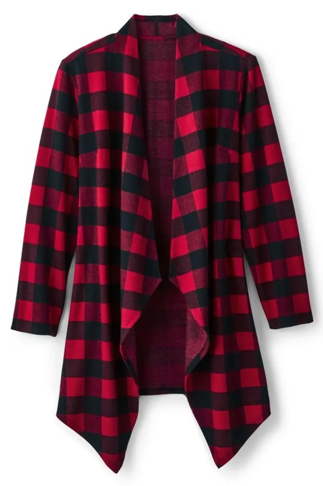 Women Mad About Plaid Topper Rio Red Buffalo Check Soft Surroundings Toppers Women Mad About Plaid Topper Rio Red Buffalo Check Soft Surroundings Toppers