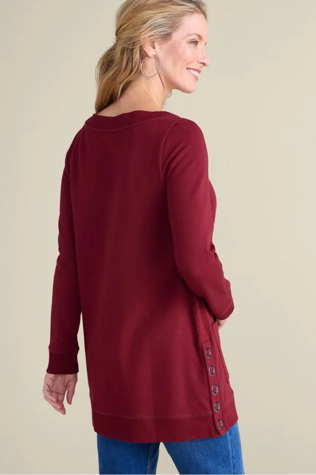 Women Make It Snappy Pullover Cabernet Soft Surroundings Tops Women Make It Snappy Pullover Cabernet Soft Surroundings Tops