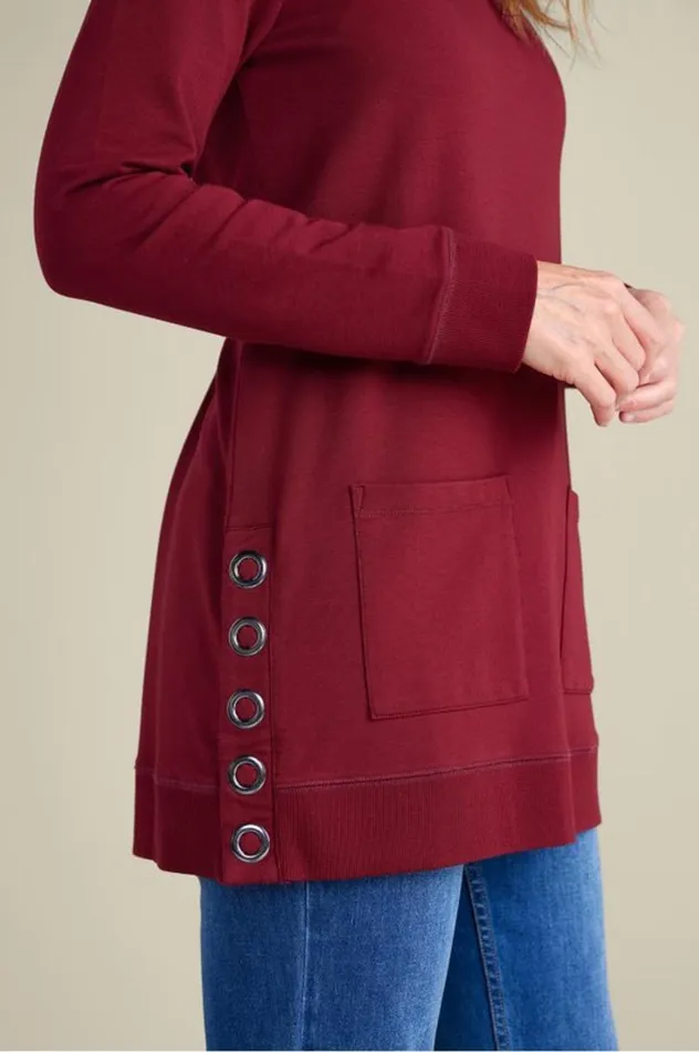 Women Make It Snappy Pullover Cabernet Soft Surroundings Tops Women Make It Snappy Pullover Cabernet Soft Surroundings Tops