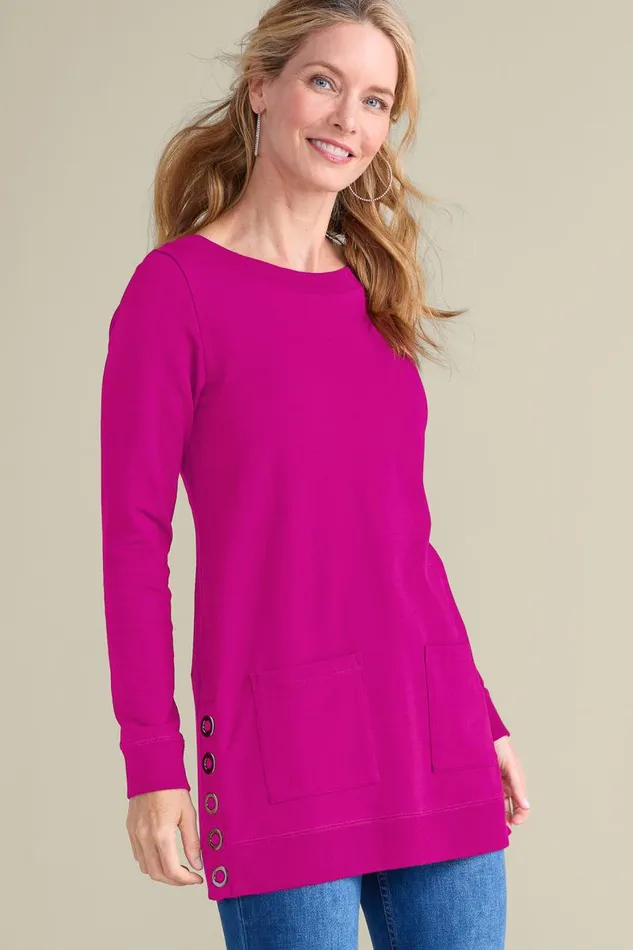 Women Make It Snappy Pullover Cabernet Soft Surroundings Tops Women Make It Snappy Pullover Cabernet Soft Surroundings Tops