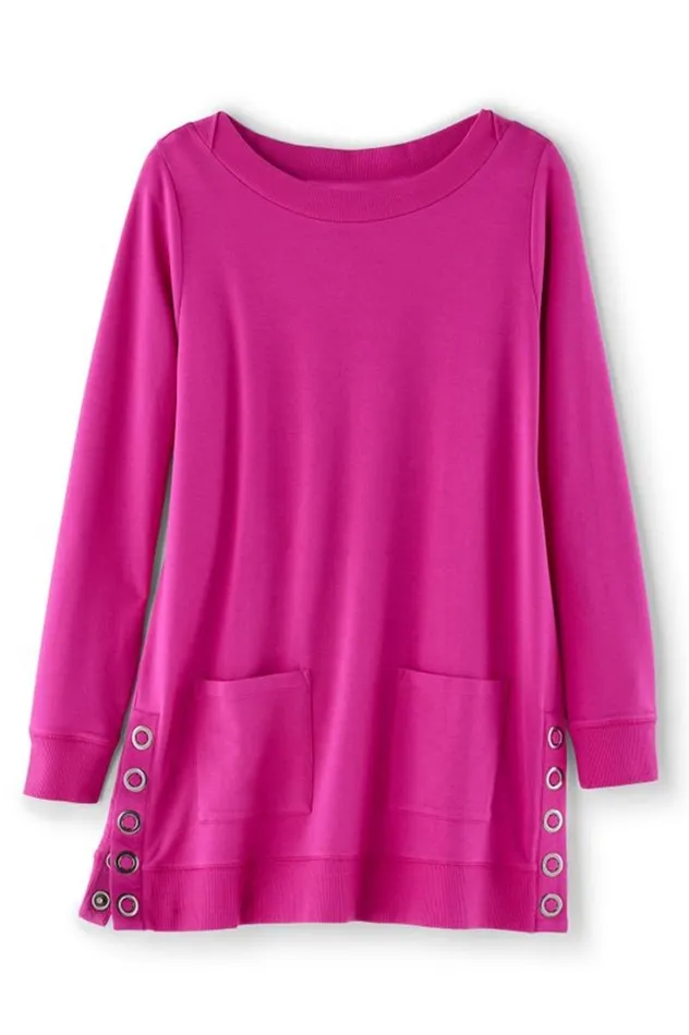 Women Make It Snappy Pullover Cabernet Soft Surroundings Tops Women Make It Snappy Pullover Cabernet Soft Surroundings Tops
