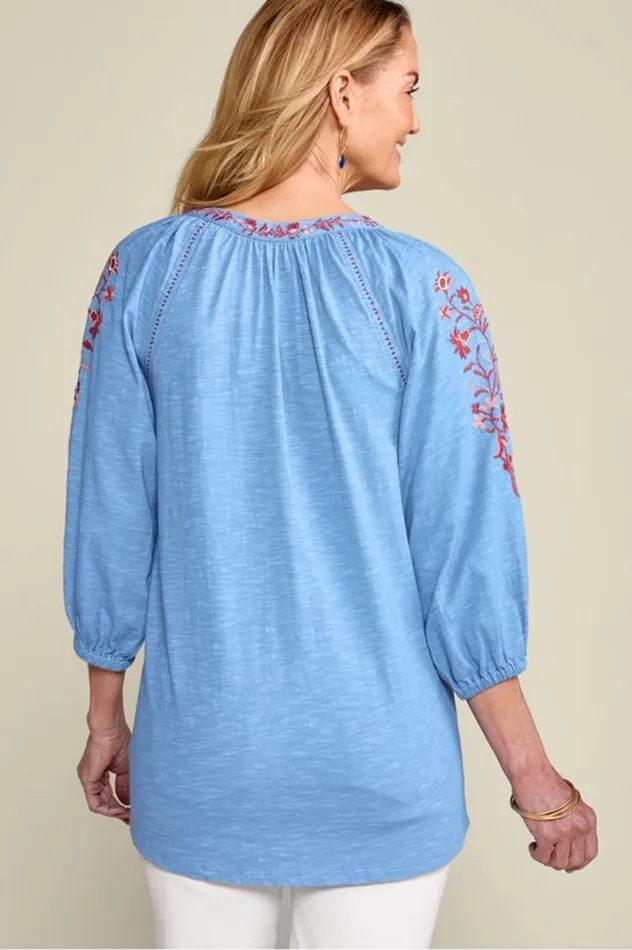 Women Meagan Tunic Blue Bonnet Soft Surroundings Tops Women Meagan Tunic Blue Bonnet Soft Surroundings Tops