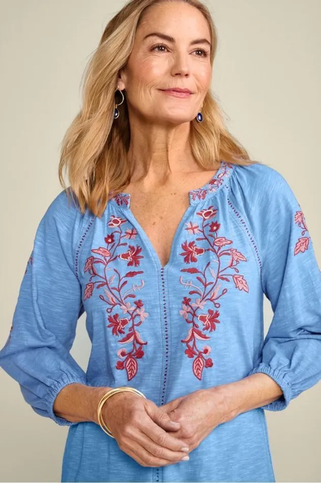 Women Meagan Tunic Blue Bonnet Soft Surroundings Tops Women Meagan Tunic Blue Bonnet Soft Surroundings Tops