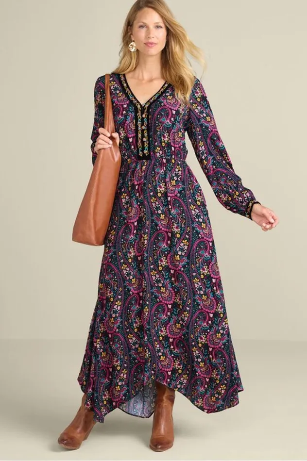 Women Meena Maxi Dress Paisley Garden Multi Soft Surroundings Dresses