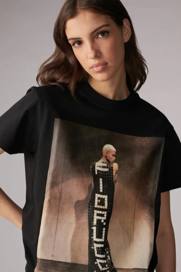 WomenMen Fiorucci Unisex Tile Graphic TShirt Black Black WomenMen Fiorucci Unisex Tile Graphic TShirt Black Black