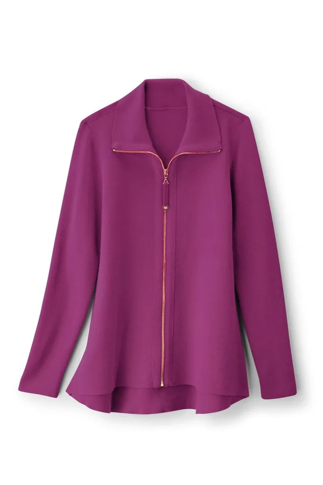 Women Meria Zip Cardi Brunnera Blue Soft Surroundings Tops Women Meria Zip Cardi Brunnera Blue Soft Surroundings Tops