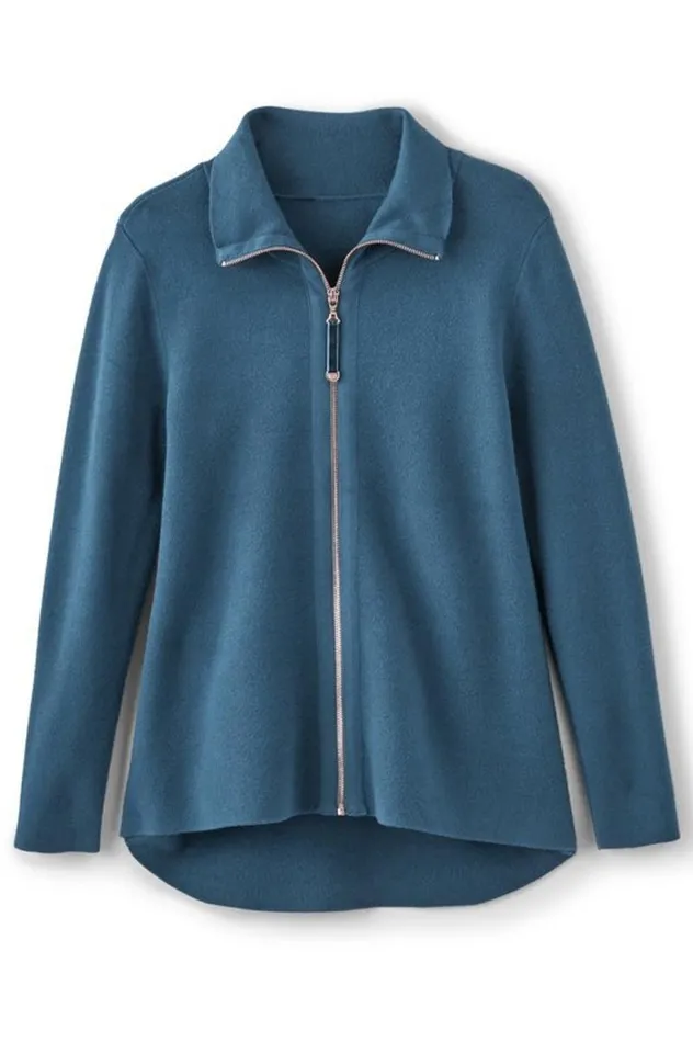 Women Meria Zip Cardi Brunnera Blue Soft Surroundings Tops Women Meria Zip Cardi Brunnera Blue Soft Surroundings Tops
