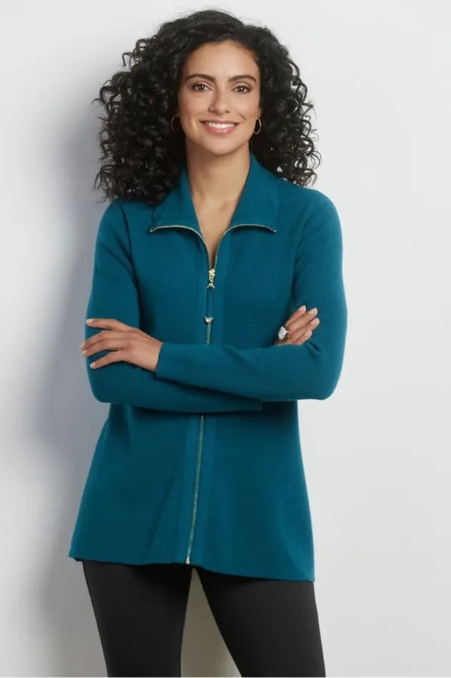 Women Meria Zip Cardi Brunnera Blue Soft Surroundings Tops Women Meria Zip Cardi Brunnera Blue Soft Surroundings Tops
