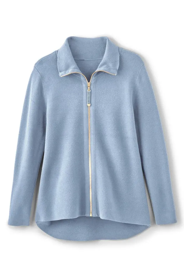 Women Meria Zip Cardi Brunnera Blue Soft Surroundings Tops Women Meria Zip Cardi Brunnera Blue Soft Surroundings Tops
