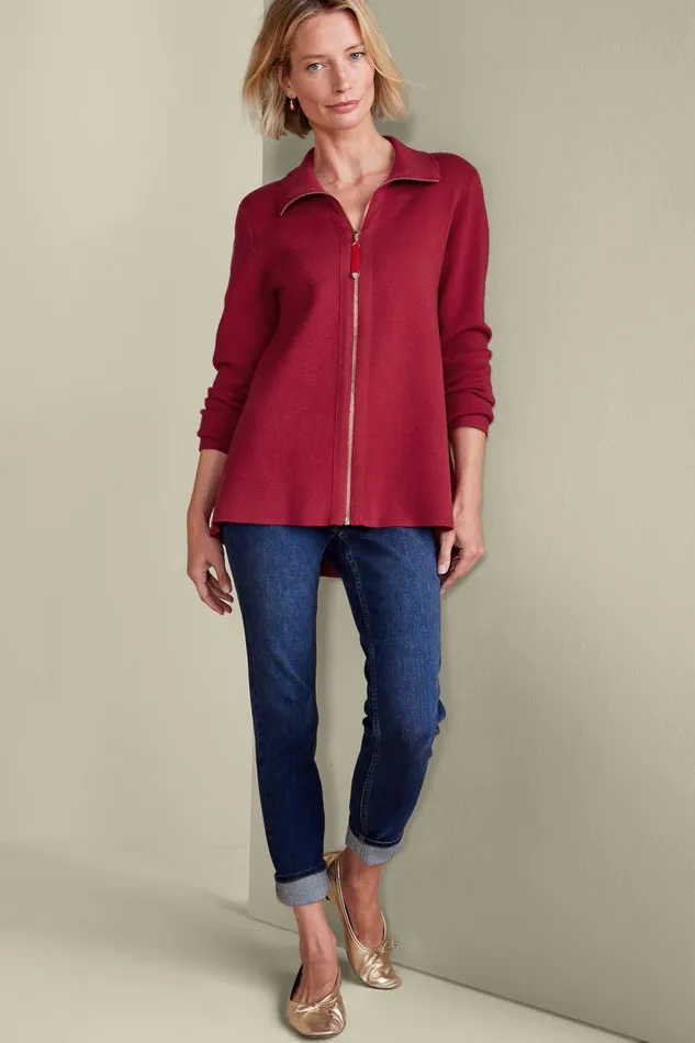 Women Meria Zip Cardi Brunnera Blue Soft Surroundings Tops Women Meria Zip Cardi Brunnera Blue Soft Surroundings Tops