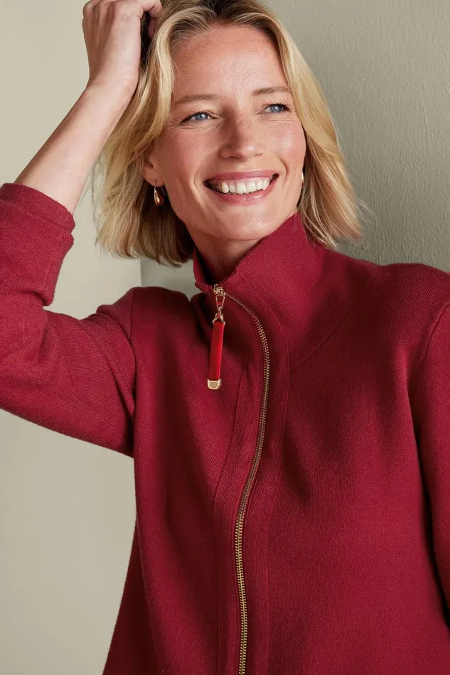 Women Meria Zip Cardi Brunnera Blue Soft Surroundings Tops Women Meria Zip Cardi Brunnera Blue Soft Surroundings Tops