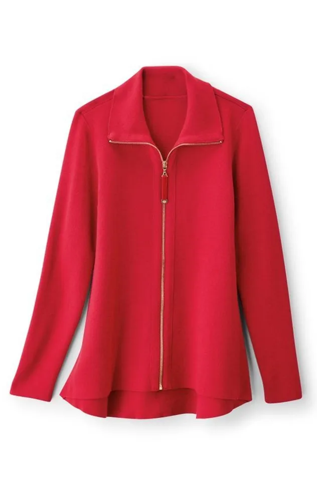 Women Meria Zip Cardi Brunnera Blue Soft Surroundings Tops Women Meria Zip Cardi Brunnera Blue Soft Surroundings Tops