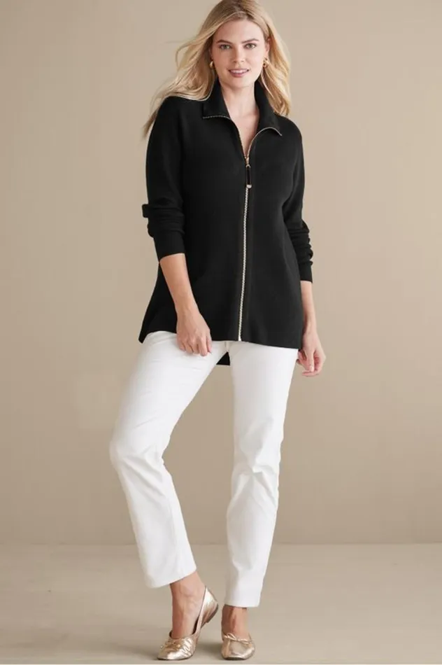 Women Meria Zip Cardi Brunnera Blue Soft Surroundings Tops Women Meria Zip Cardi Brunnera Blue Soft Surroundings Tops
