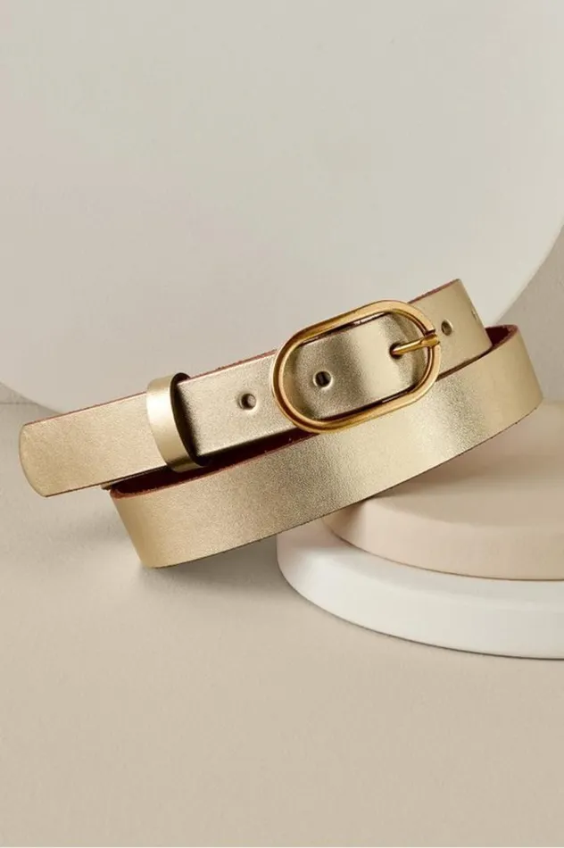 Women Monte Carlo Metallic Belt Silver Soft Surroundings Belts
