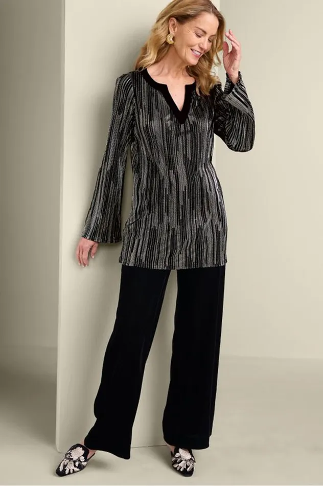 Women Nevelle Tunic Black Lurex Knit Soft Surroundings Tops Women Nevelle Tunic Black Lurex Knit Soft Surroundings Tops