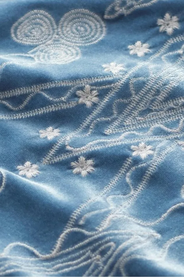 Women Nori Embroidered Velvet Tunic Moonlight Blue Soft Surroundings Tops Women Nori Embroidered Velvet Tunic Moonlight Blue Soft Surroundings Tops