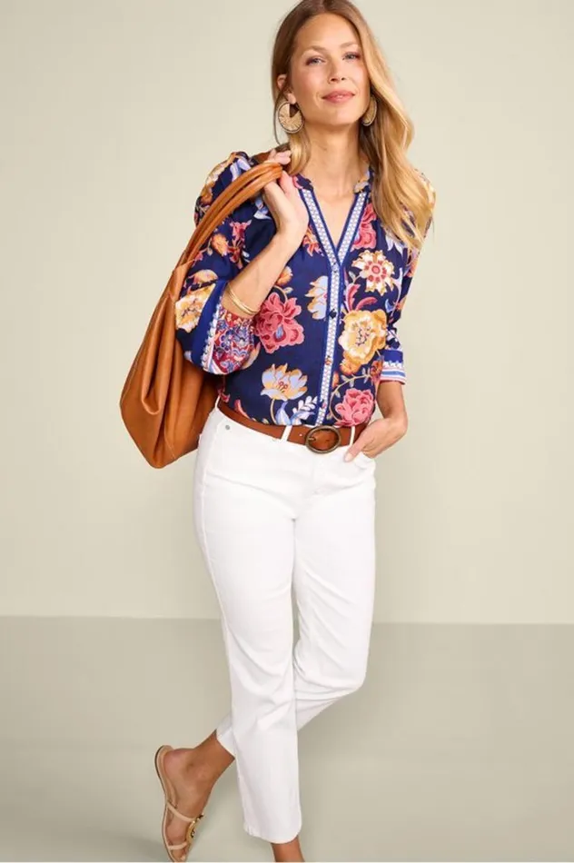 Women Ohana Blouse Akrotiri Flowers Soft Surroundings Tops Women Ohana Blouse Akrotiri Flowers Soft Surroundings Tops