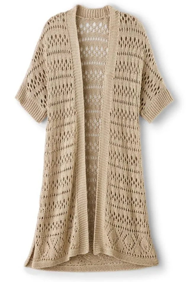 Women Opaline Shimmer Cardigan Sesame Soft Surroundings Tops Women Opaline Shimmer Cardigan Sesame Soft Surroundings Tops